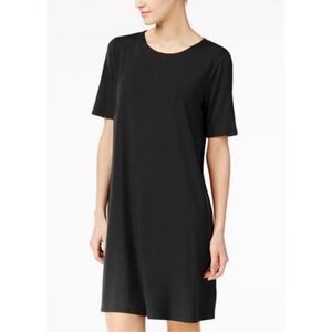 Eileen Fisher Viscose Jersey Shift Dress Slit Sleeves Minimalist Stretch XL